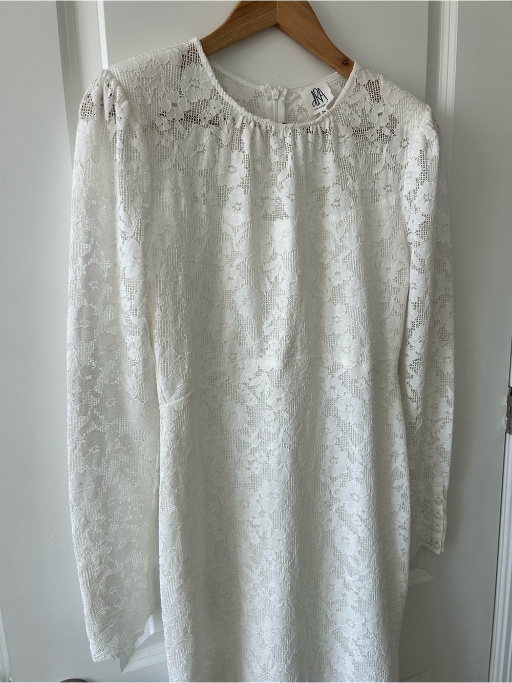 dRA Los Angeles White Floral Long Sleeve Lace Maxi Dress Size M - Picture 5 of 10